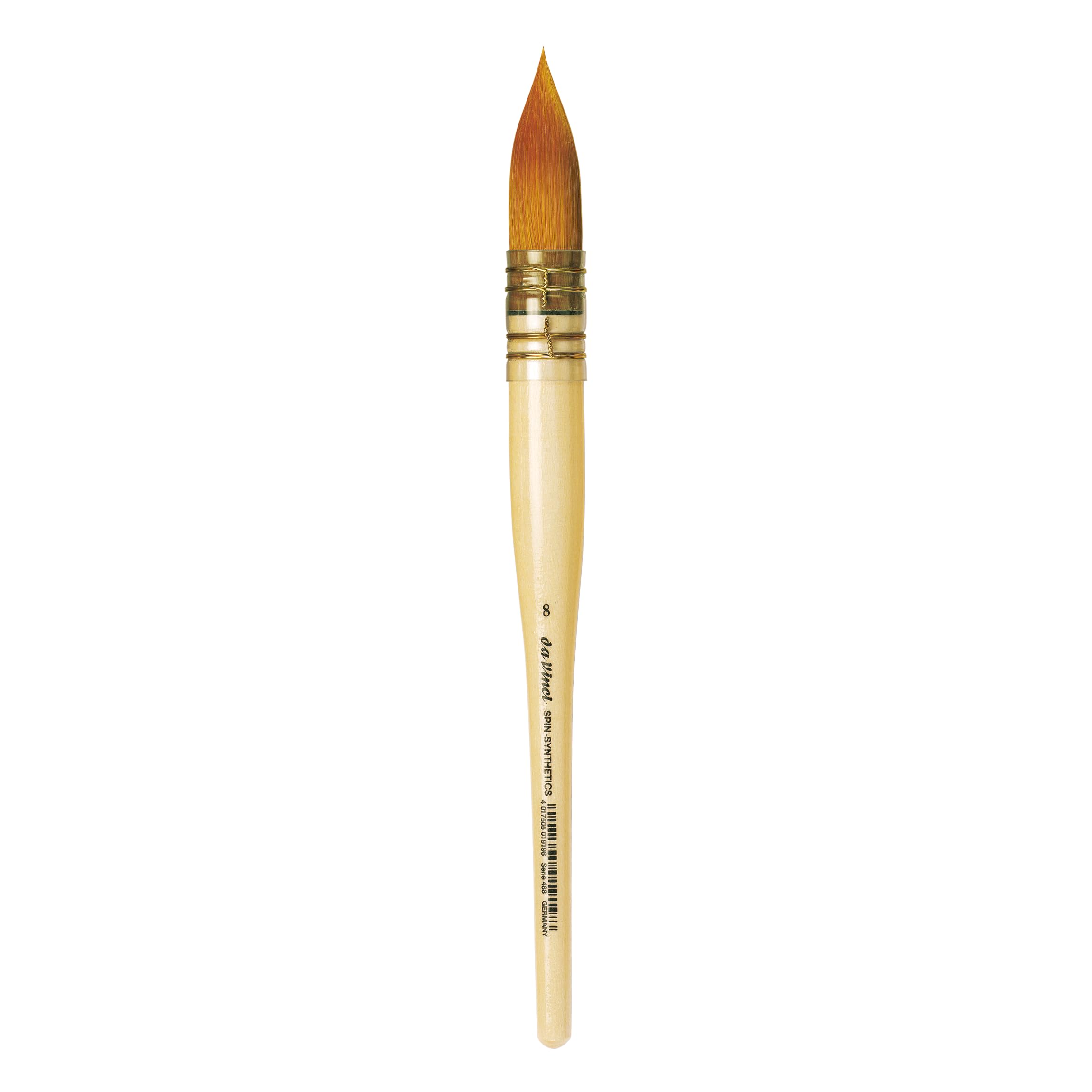 da Vinci Watercolor Series 488 CosmoTop Spin Paint Brush, Round Synthetic with Lacquered Natural Handle, Size 8 (488-08)