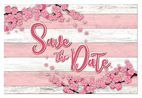 Image of Stonehouse Collection | Rustic Pink Floral Save The Date Postcards | 40 Wedding, Baby Shower, Birthdays, Celebration Announcements | Great For Any Occasion | 4 inch x 6 inch Postcards - Made in the USA
