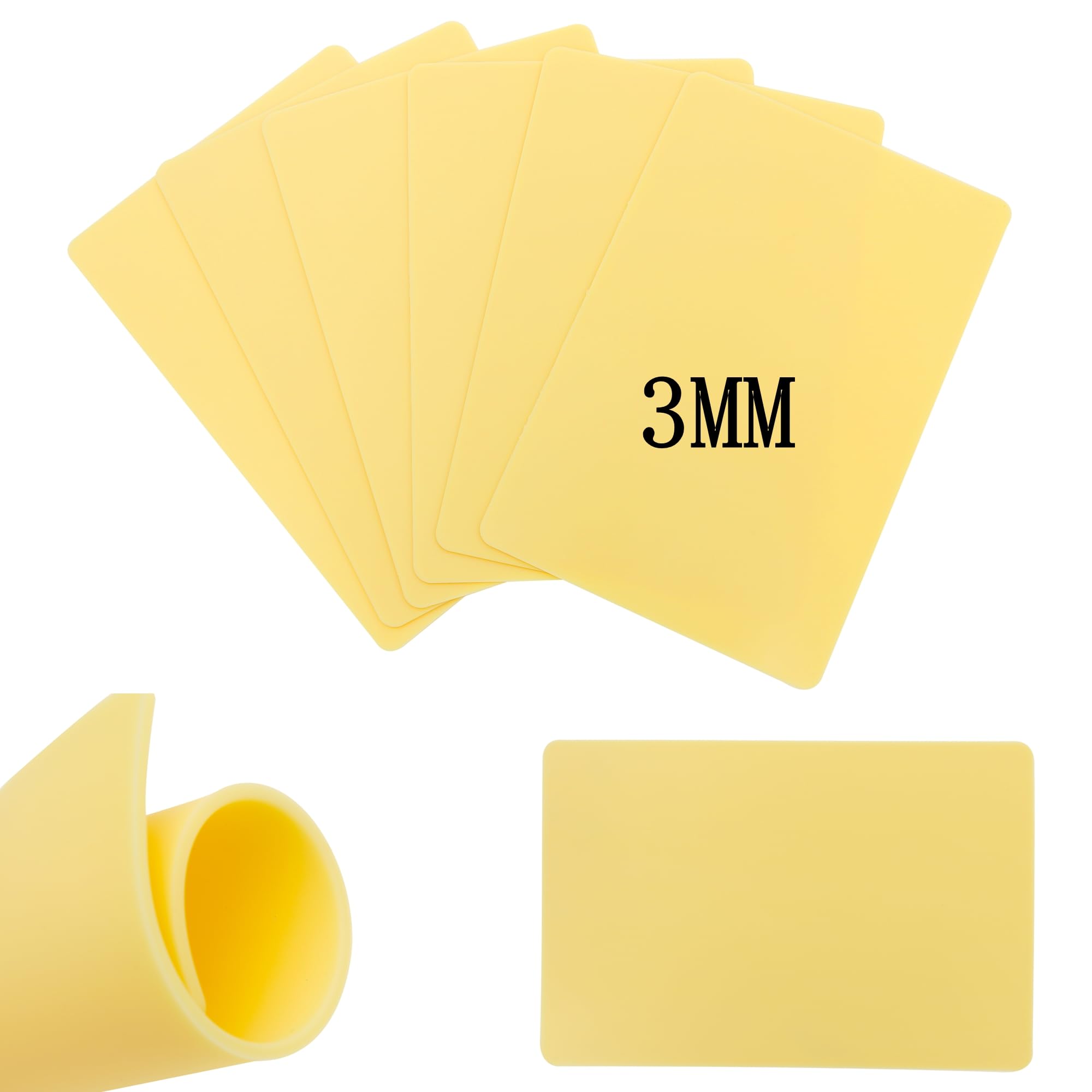 6pcs Big 3MM Blank Tattoo Practice Skin,New Star Tattoo Double Sides Thick Fake Skin Tatto Practice 12×8 in Soft Practise for Beginners and