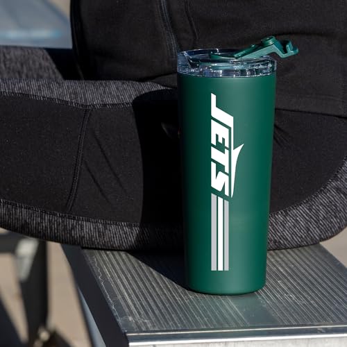 Image of Rico Industries NFL Football 24oz Stainless Steel Tumbler with Lid and Dual Functioning Lid