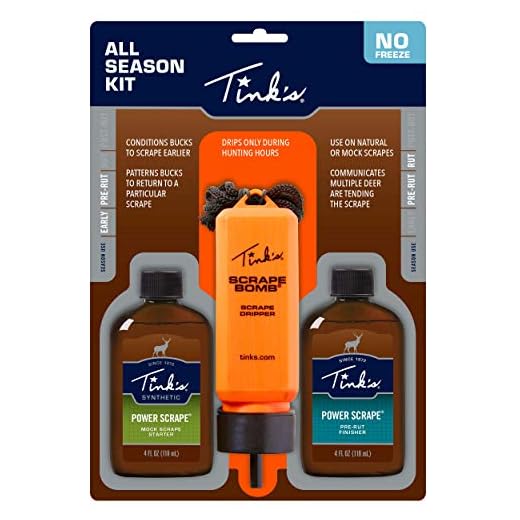 Tink's Power Scrape All Season Kit | Value Pack | Hunting Accessories, Mock Scrape Starter and Pre-Rut Finisher, Scrape Dripper Included | Buck Scent Lure, Deer Scents + Attractants
