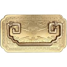 Haofy Brass Drawer Handle, Chinese Style Drawer Pulls, Vintage Style Decorative Furniture Handles Hardware Pulls for Cabinet Closet, Easy for InstallationBrass
