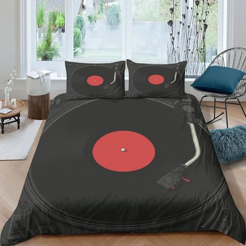 Platine vinyle housse de couette imprimé 3D super douce et résistante
