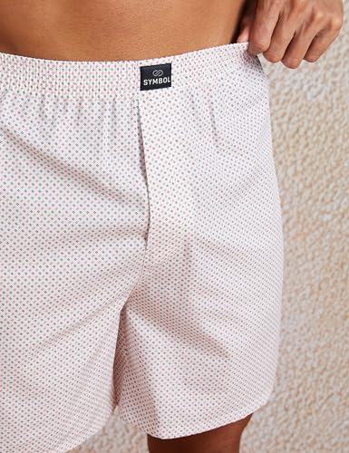 Image of Amazon Brand - Symbol Men's Cotton Printed Boxer Shorts (Combo Pack of 2) Casual | Underwear | Half Pants | Short Pant - Regular Fit with Back Pocket