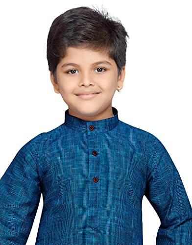 Image of BABA AND BABY Boy's Cotton Kurta Pyjama Set