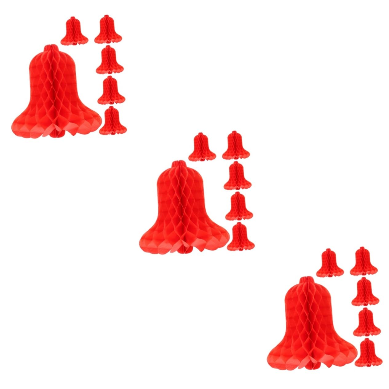 Cloches papier nid abeille rouge pour sublimer votre salle de mariage et banquet festif