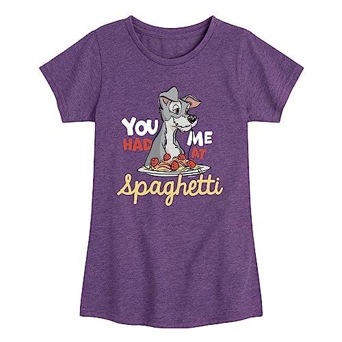Disney Lady and The Tramp - You Had Me at Spaghetti - Toddler and Youth Girls Short Sleeve Graphic T-Shirt