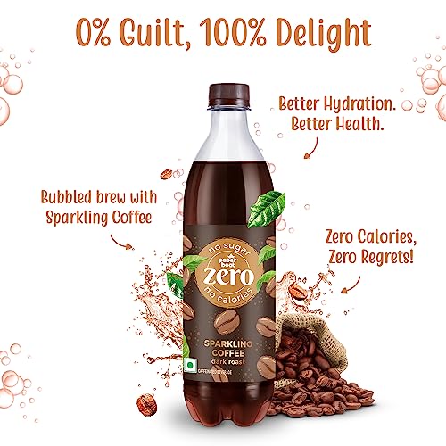 Image of Paper Boat Zero Sparkling (Fizzy) Coffee Dark Roast - Pack of 3, 600 ml Each | Zero Calories, Zero Sugar Drink | Sugar Free | Caffeinated Carbonated Drink | No Aspartame