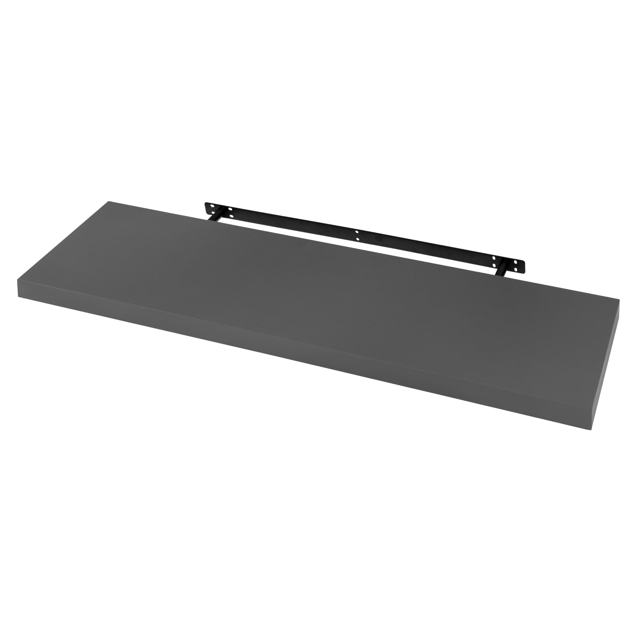 WOLTU Floating Shelf, Wall Shelf, Bookshelf, Wooden Board for Books, Pictures, Decoration, Kitchen Bedroom Living Room, Dark Grey 100x23x3.8cm RG9317dgr