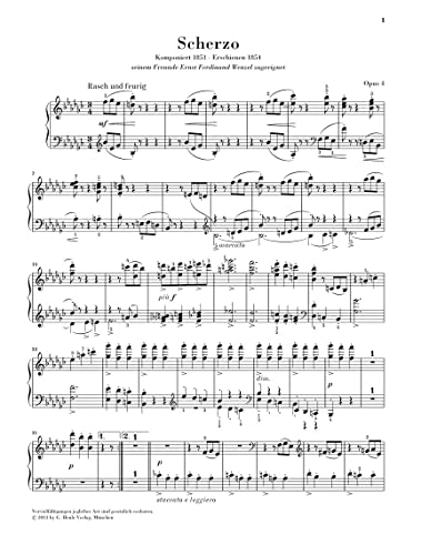 Scherzo es-moll op. 4: Besetzung: Klavier zu zwei Händen (G. Henle Urtext-Ausgabe)