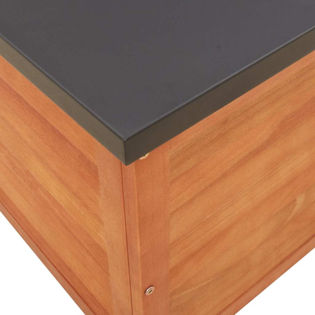 Scatola di immagazzinaggio da giardino 90 x 48 x 55 cm legno di eucalipto cassaforte di stoccaggio, scatola per cuscini per esterni interni, giardino, balcone, terrazza
