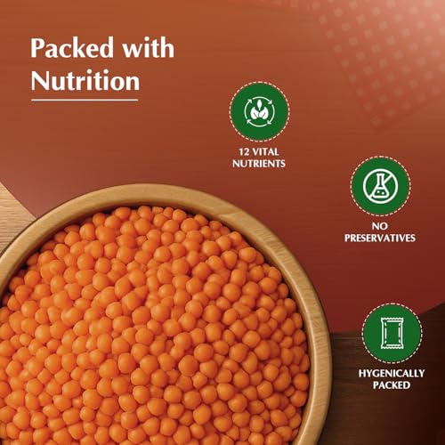 Image of Amazon Brand - Vedaka Unpolished Red Masoor Dal | Whole | 500 G | Premium Masoor Dal