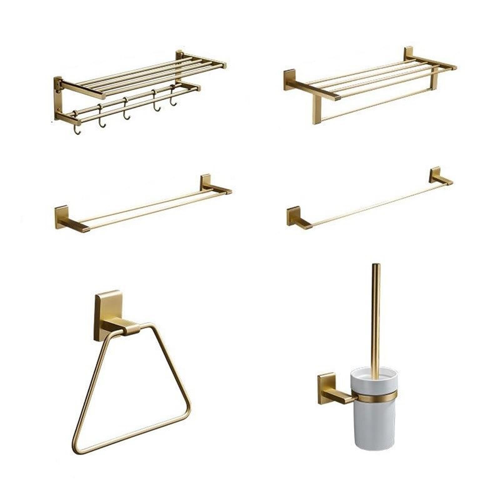 Toallero De Latón, Oro Cepillado, Juego De Baño