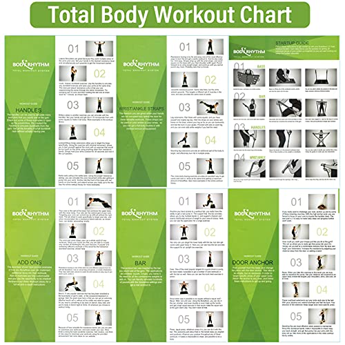 BODY RHYTHM Portable Home Gym Workout Equipment - Includes 150 lbs Resistance Bands, Collapsible Bar, Handles and More… - Image 7