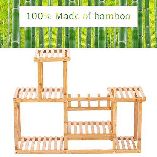 image for Gar-Life Plant Stand for 10 Potted, Indoor & Outdoor Bamboo Plant Shel