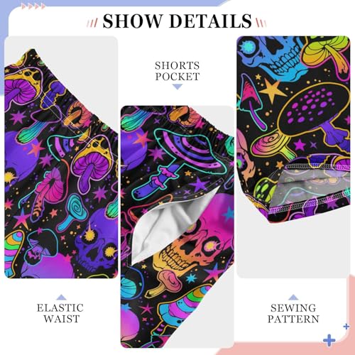 Pajama Pants Soft Lounge Pants with Pockets Colorful Skull Mushroom Sleepwear Bottoms 6-14 Year3