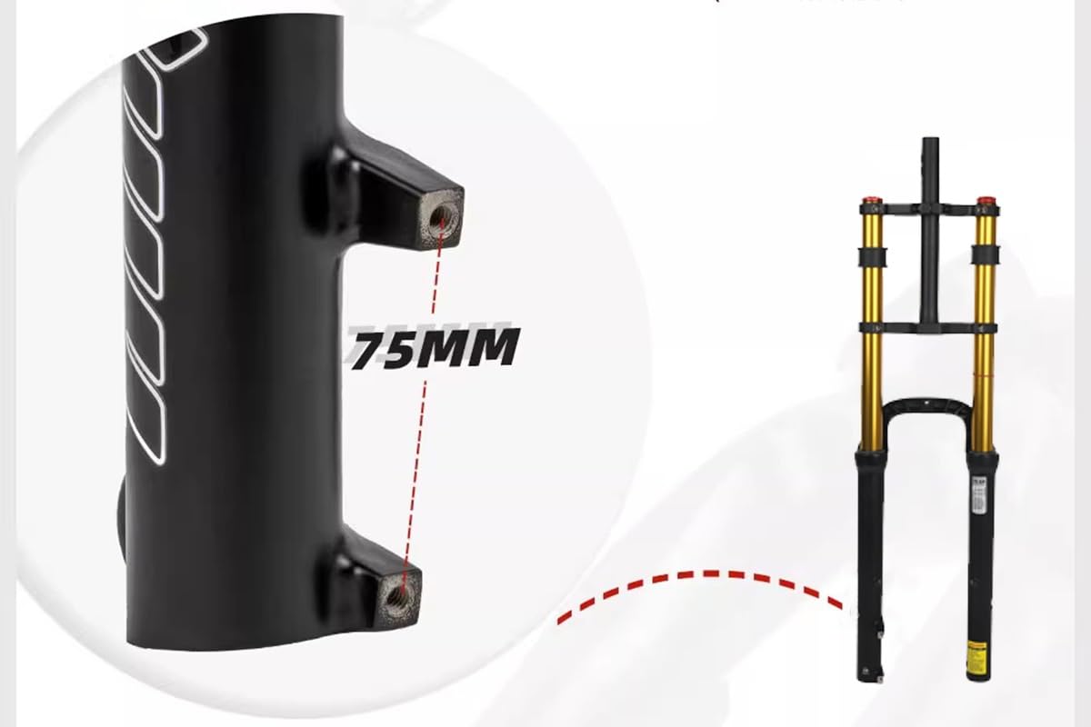 Horquilla de suspensión neumática para Bicicleta de montaña de 20 * 4.0 con neumáticos Anchos, Horquilla Delantera de 120 mm de Recorrido, 9" de Recorrido, 135 mm de Cierre rápido