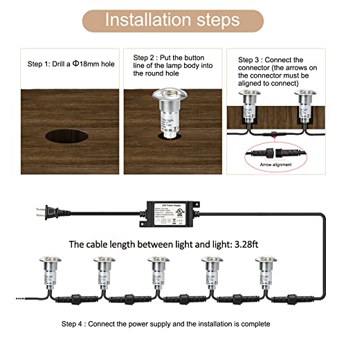Sumaote Recessed Led Deck Step Lights Outdoor Waterproof 16 Pack Φ26Mm Aluminum Housing Low Voltage Landscape Lighting For Yard Garden Patio Decor, Warm White #TOP4