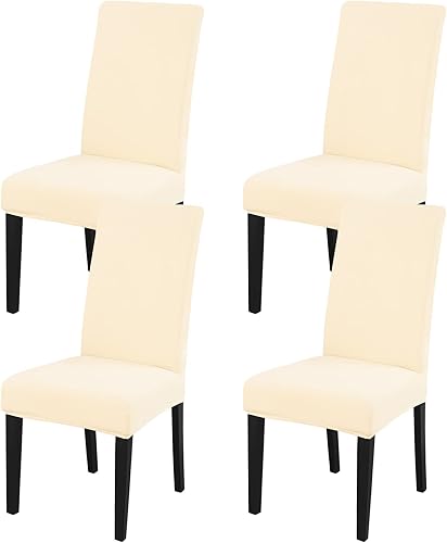 JQinHome 4 fundas protectoras para sillas de comedor, de alta elasticidad, extraíbles y lavables, para el hogar, fiesta, hotel, ceremonia de boda