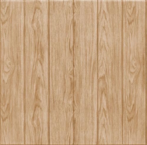 Wallpaper MART 3D Foam Brick Wallpaper Panels Self Adhesive Waterproof PE Wall Tiles for Bedroom Home Decor 70x77cm (Light_Wooden)