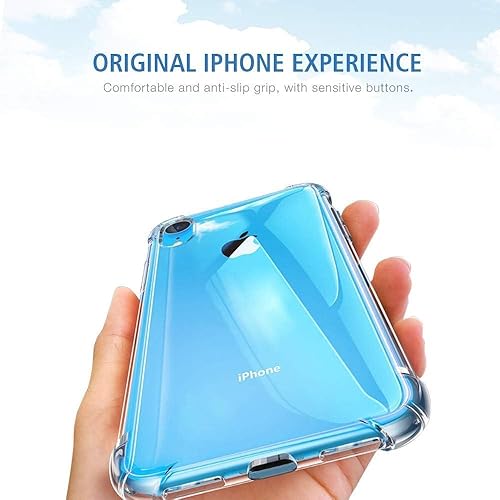 Miniatura 6 de Funda transparente y protector de pantalla para iPhone XR  Paquete 2 en 1  2 protectores de pantalla de vidrio templado  Funda suave transparente