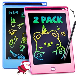 POPERFUN 2 Pack LCD Writing Tablet for Kids, 8.5 Inch Drawing Tablet for Kids Travel Games Activity,Toddlers Toys Learning Board Toys Christmas Stocking Fillers Birthday Gifts for Kid Blue&Pink