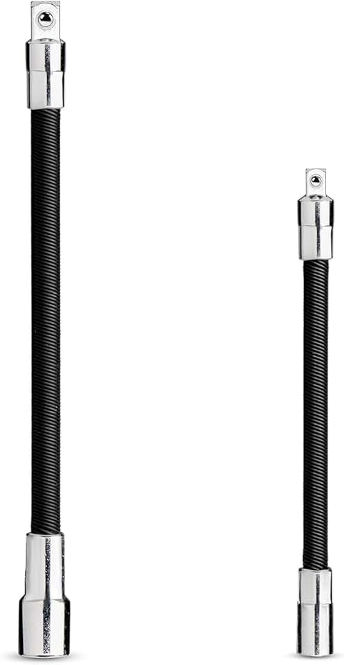 NEIKO 00239A Flexible Extension-Bar Set, 1/4-Inch and 3/8-Inch Drives, Flexible Socket Extension Bars, 2-Piece Set