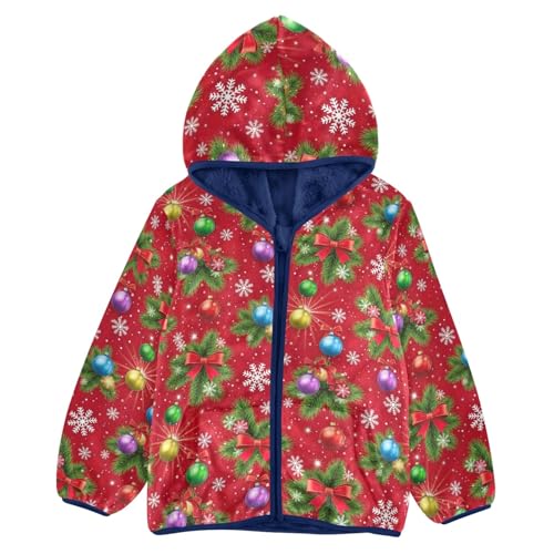 Christmas Elements Kids Polar Fleece Lined Winter Coat, Winter Jacket for Boys with Hooded 3T
