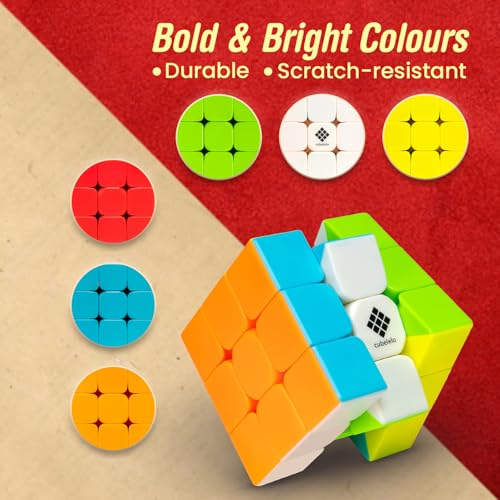 Image of Cubelelo Drift 2x2, 3x3 & Pyraminx Cube Combo (Stickerless) | Ideal for Kids Above 3 4 5 6 Years Old Boys Girls | 3 in 1 Speedcube Gift Set | High Speed Puzzle 3x3x3 2x2x2 Pyramid Triangle