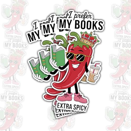 Calcomanía de vinilo con texto en inglés «I Prefer My Books» (3 piezas) con texto en inglés «I Prefer My Books» (3 unidades)