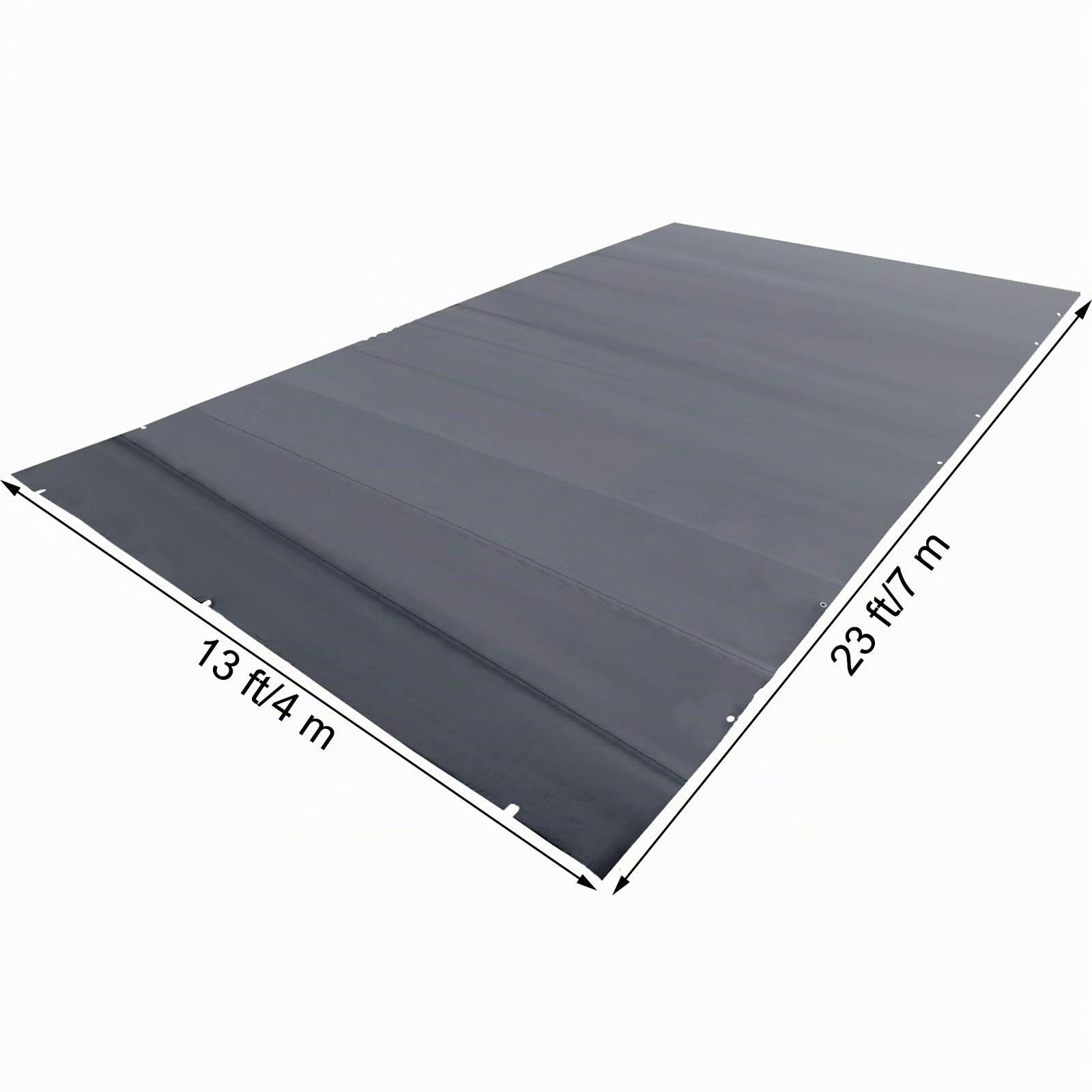 VEVOR Cubierta de Seguridad para Piscina Tamaño de 4 x 7 m Cobertor de Piscina Rectangular, Tamaño de Piscina de 3,7 x 6,7 m Lona de Piscina de PVC Color Carbón, Fácil de Instalar y Prevenir Escombros