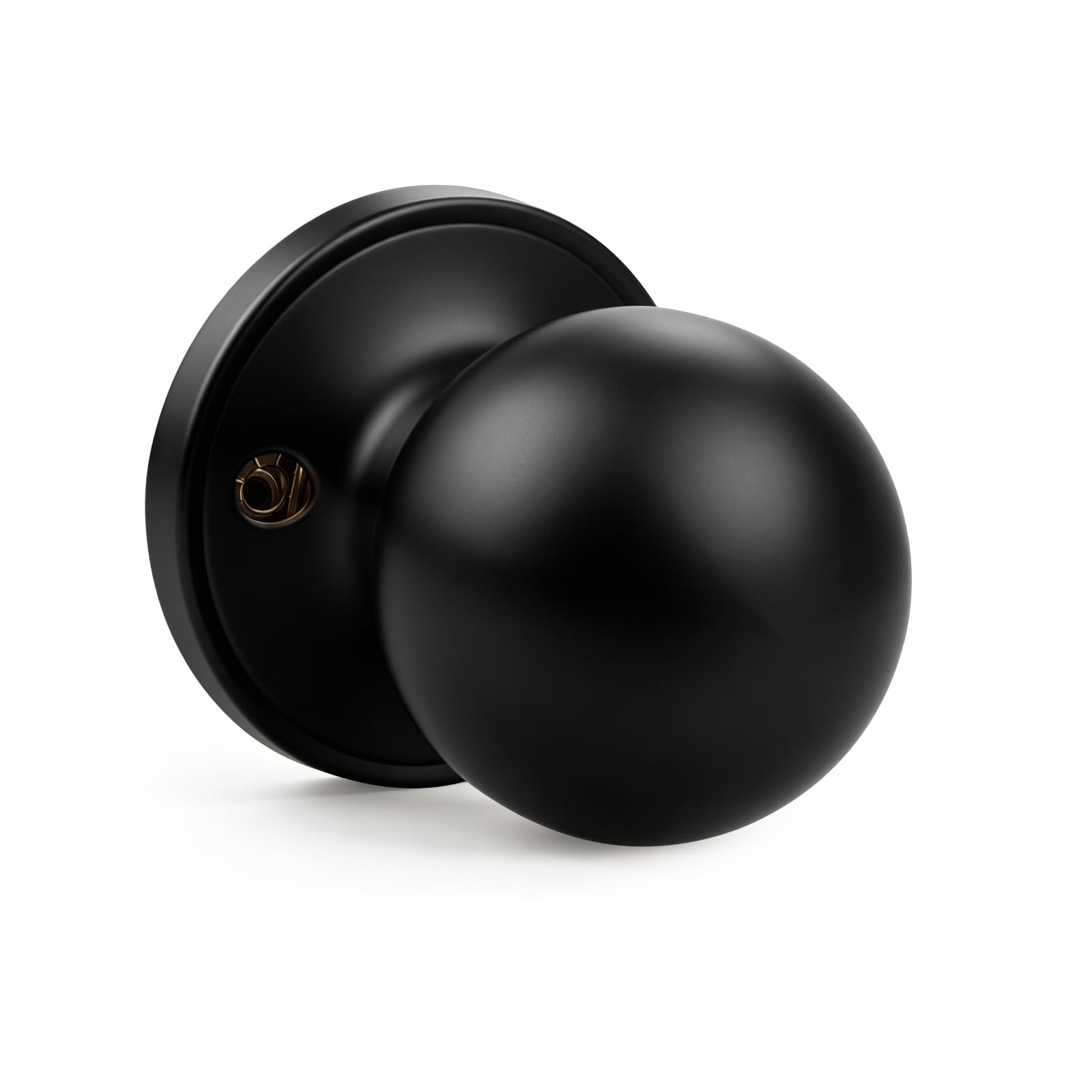 Brotima Matte Black Round Dummy Door Knob,One-Half Side Knob Only,Non-Locking No Latch for Interior Use, 53.3mm (Knob)