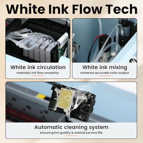 Image of FAFAIR R1390 DTF Printer, DTF Printer Machine with White Ink Mixing System & Auto Clean, High-Speed T-Shirt Printing Machine, Custom Printing and DIY Design for Apparel Shoes Hats (R1390+Oven)