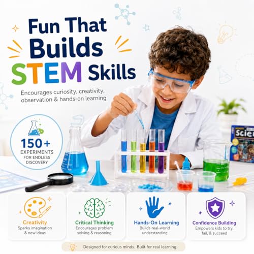 Image of FUN NATION Science Experiment Kit for Kids 7-14 Years, 155+ STEM Experiments Science Kit, DIY Chemistry & Physics Science Projects, Educational Activity Kit, Birthday and Return Gift for Boys & Girls