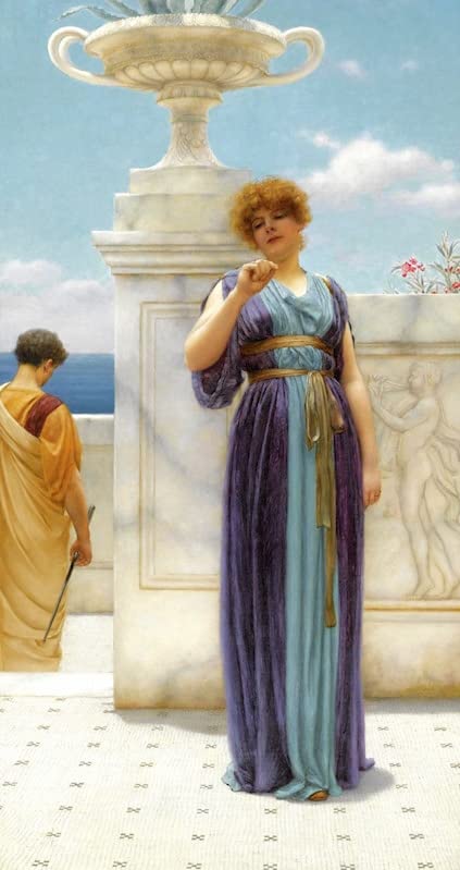 Lienzo El anillo de compromiso de John William Godward, cuadro decorativo de 60x90cm