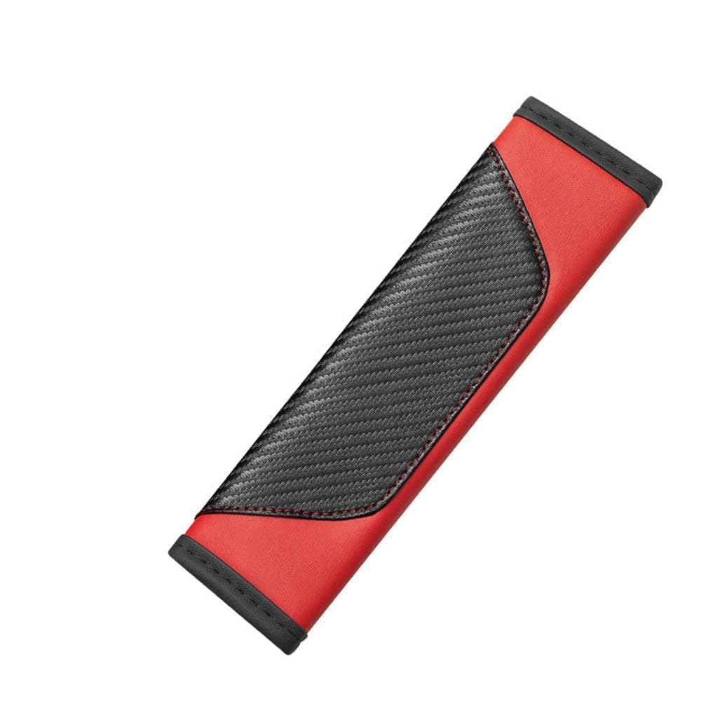 Car Seat Belt Pads for Kia Stinger (CK 2017-2023),Carbon Fibre Effect Shoulder Cover,Soft Neck Cushion,Anti-Rubbing Strap Protector 2 Pack,Red