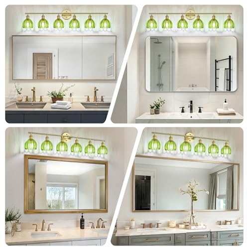 Image of Vintage Bathroom Light fixtures, Gold Vanity Lights, ETL Certified