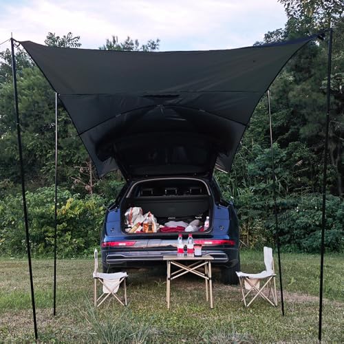 JSCARLIFE Multi-Functional Car Tent,Portable Trailer Tent Roof Top Car Shelter Ultra-Light Awning Anti-Sun and Rainproof Pergola Car Awnings for Outdoor Camping Travel Picnic Fishing Beach - Image 5