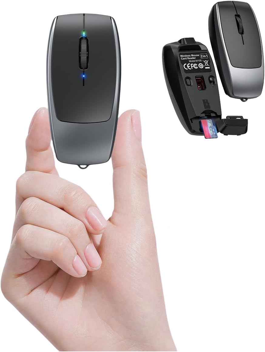 Wireless Mini Bluetooth Mouse in a hand, showing its compact size