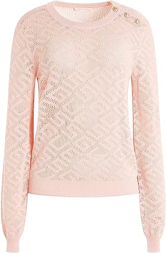 GUESS Rundhals-Pullover Paula, Rosa, uni(gt (65)), Gr. S
