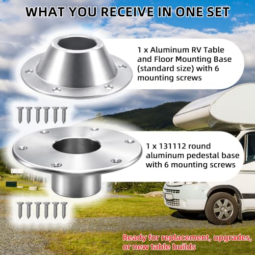 Image of TonGass RV Table Base Combo, Aluminum Pedestal Tables Leg Bases Set