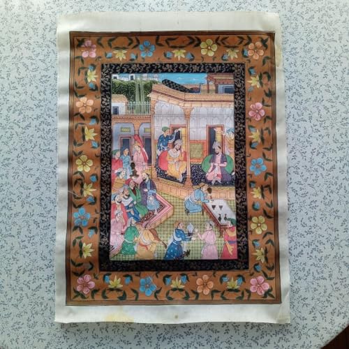 高級インド2点セットミニアチュール細密画