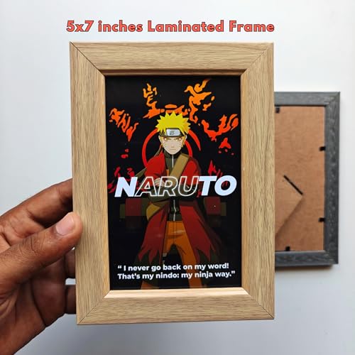 Image of TenorArts Naruto Gift Box Merchandise - 5x7 Inches Laminated Photo Frame,1 Naruto Keychain, 1 Badge, 4 4x6 inches Posters, 10 Multi sized Stickers - 5 items in 1 Box | Perfect for Gifting Anime Fans