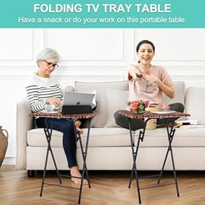 Folding TV Tray Table, TV Tray for Eating on Couch, Small Folding Table, Portable Tray Table Couch Desk, Foldable Snack Table, with Leopard Print, for Bed & Sofa, Living Room, Bedroom Folding TV Tray Table TV Tray for Eating on Couch Small Folding Table Portable Tray Table Couch Desk Foldable Snack Table with Leopard Print for Bed Sofa Living Room Bedroom