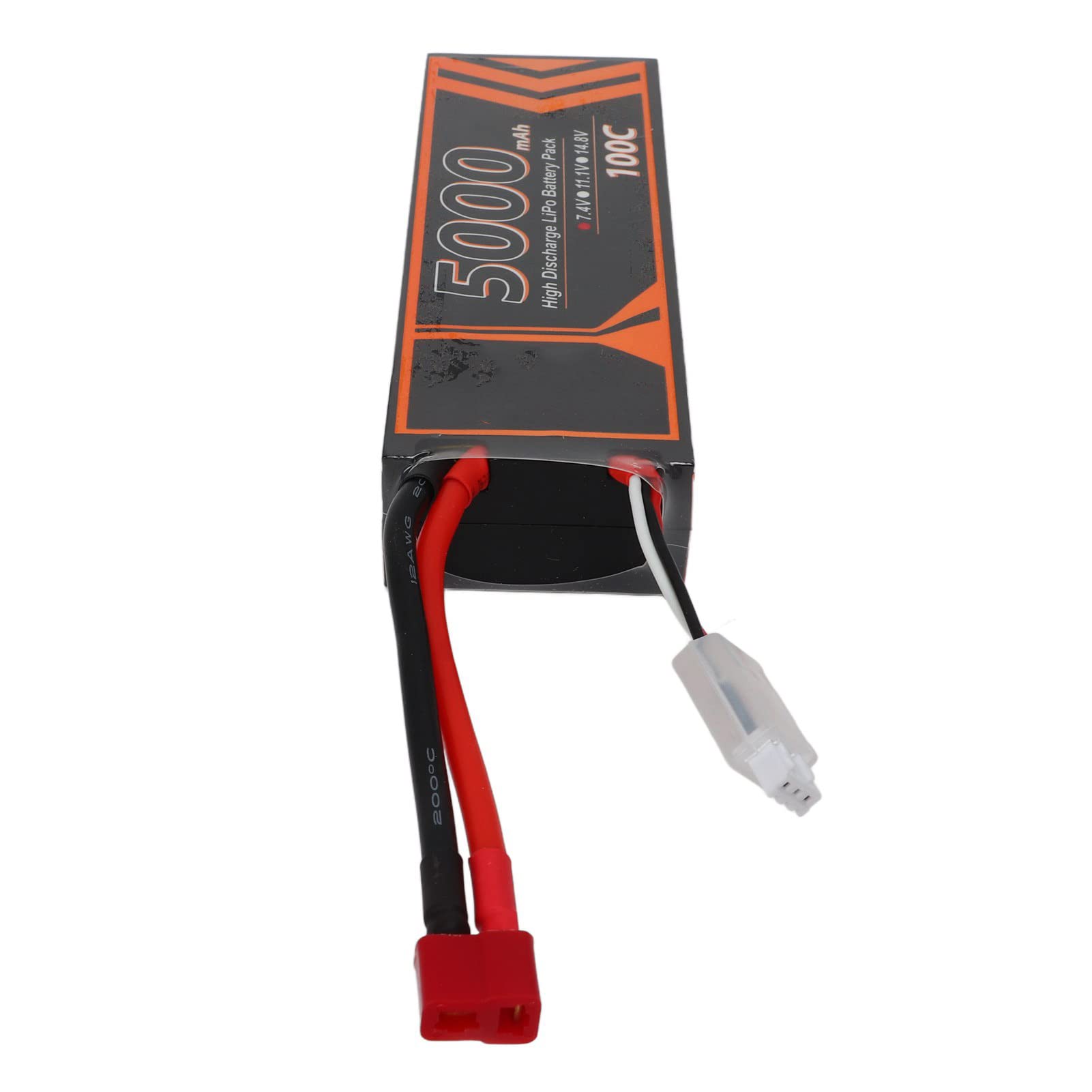 Batteria Lipo RC Rigida da 7,4 V 5000 MAh 2S 100C con Spina Rossa a Forma di T per QAV250, Corrente di Uscita Stabile
