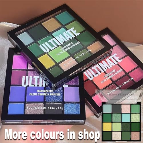 Green Eyeshadow Palette, Glitter Shimmer Eye Shadow Pallets for Women, Sparkle Shiny Yellow Green Matte Smokey Highly Pigmented Bright Eyeshadows Makeup Palettes Eye Make-Up Palette - Image 7