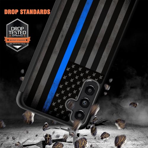 Vobber for Galaxy A16 5G Case,Slim Anti-Scratch Architecture TPU Shockproof Protective Case Cover for Samsung Galaxy A16 5G 6.7" 2024,Thin Blue Line American Flag - image 3
