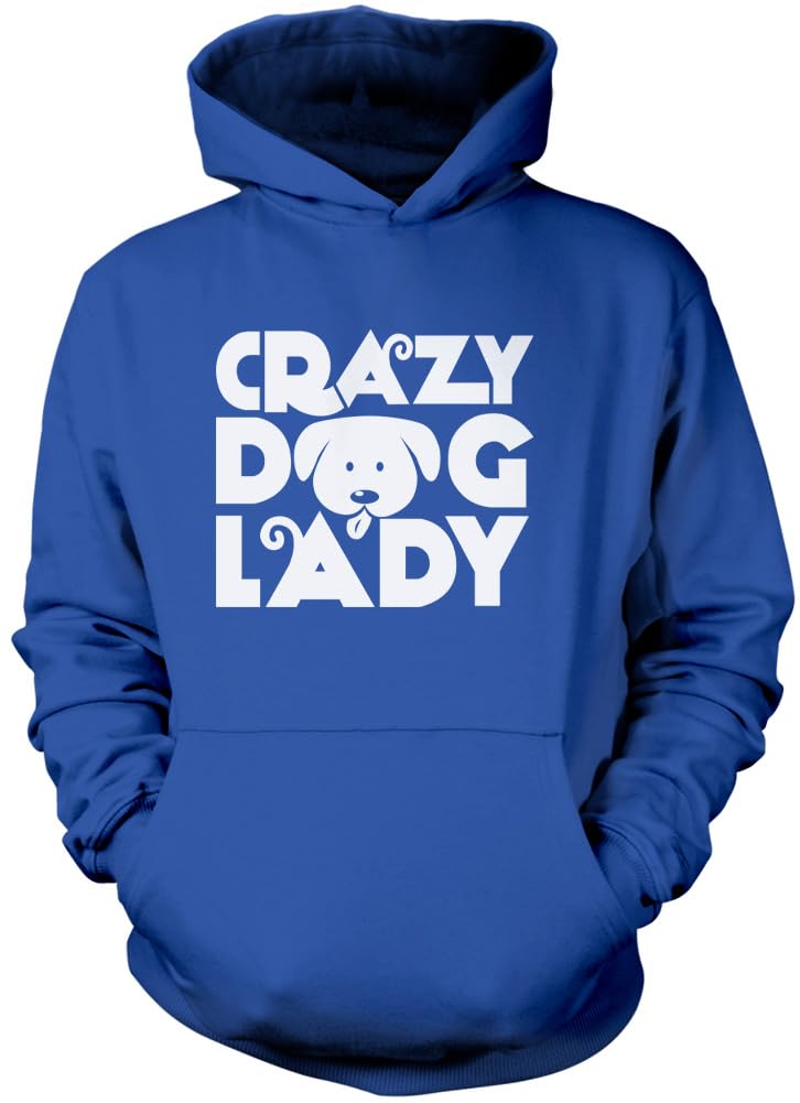 Crazy Dog Lady - Unisex Hoodie - Pet Dog Owner Doggy Mum Puppy XXL Blue
