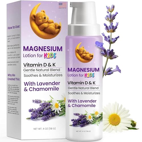 Magnesium Lotion for Kids Calming Moisturizer for Sleep &amp; Muscle Relief