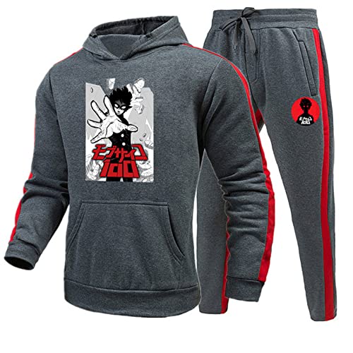 PERSIMONE Mob Psycho 100 Sudadera con Capucha y Pantalones Traje Anime Kageyama Shigeo Cosplay chándal Harajuku Ropa Deportiva para Hombres y Mujeres Cover